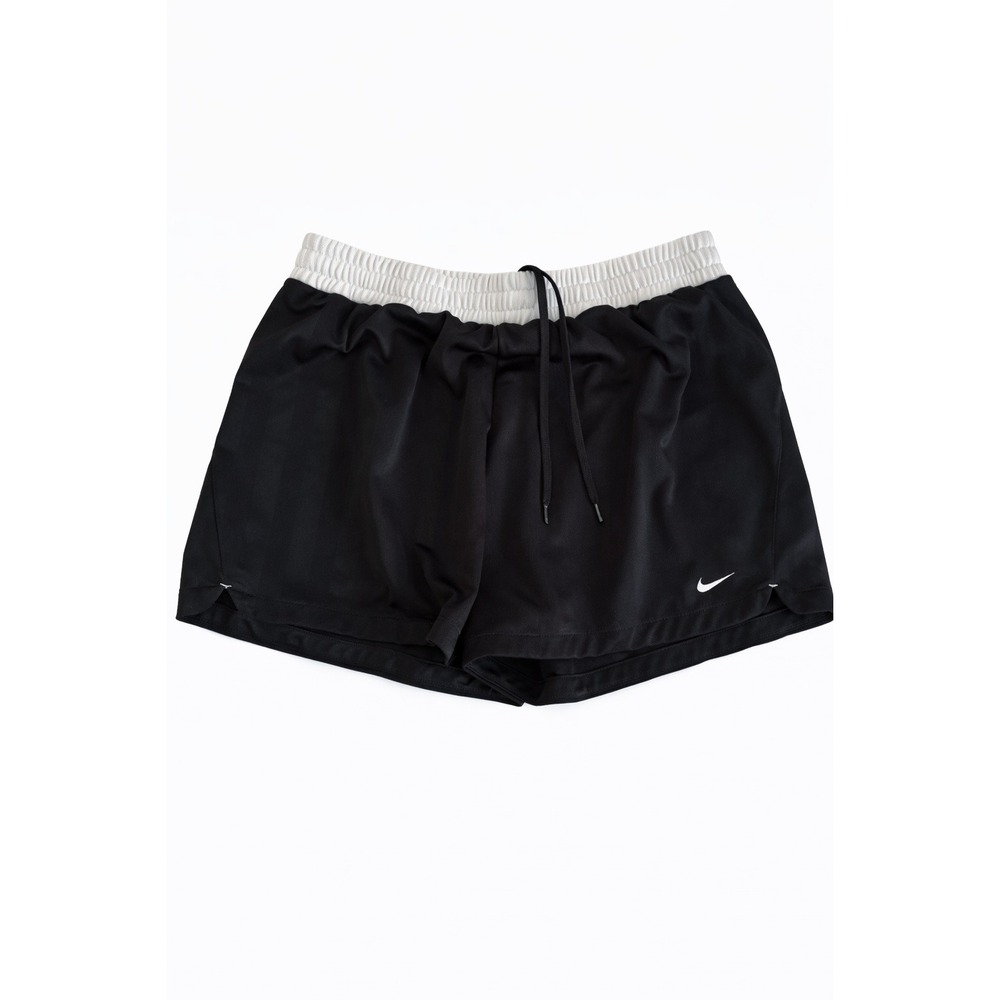 Nike Athletic Shorts Womens XL Black White Elastic Waist Drawstring Swoosh